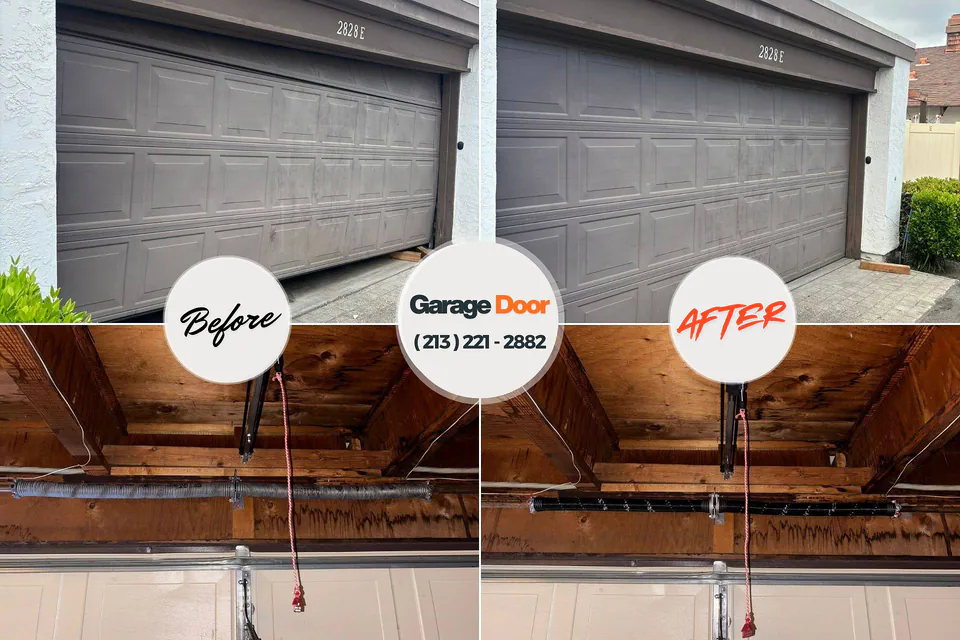 Before and after: garage door repair South Corning, NY